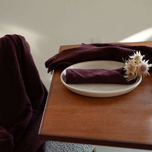 Serviettes de table réutilisables (une épaisseur)