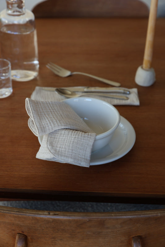 Serviettes de table double épaisseur/Grande lavette - Lin & Coton