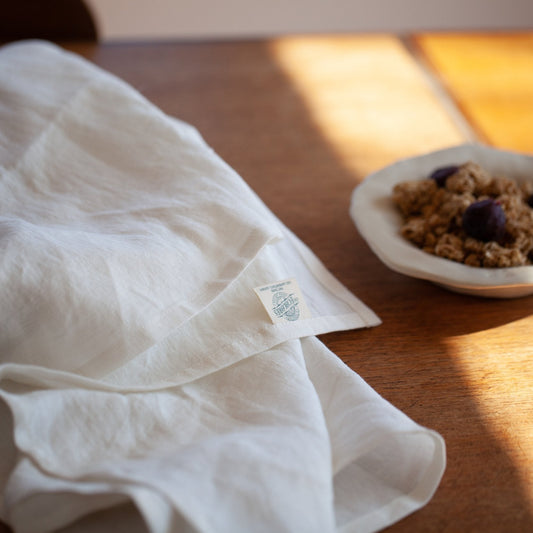 Organic brushed linen tea towels