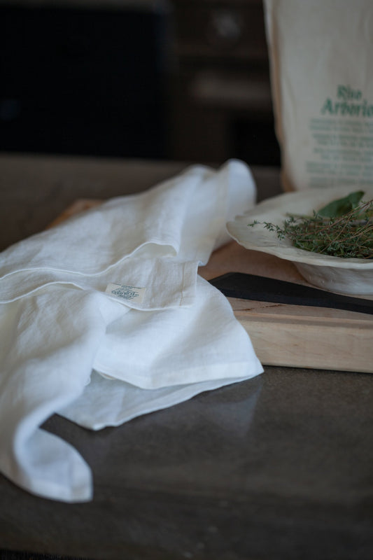 Organic brushed linen tea towels