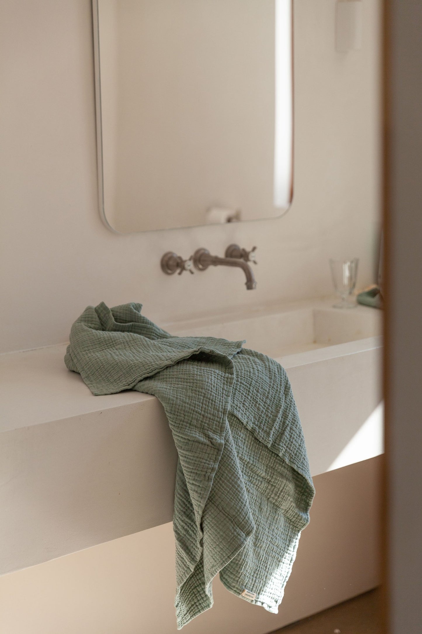Double-layered bath towels