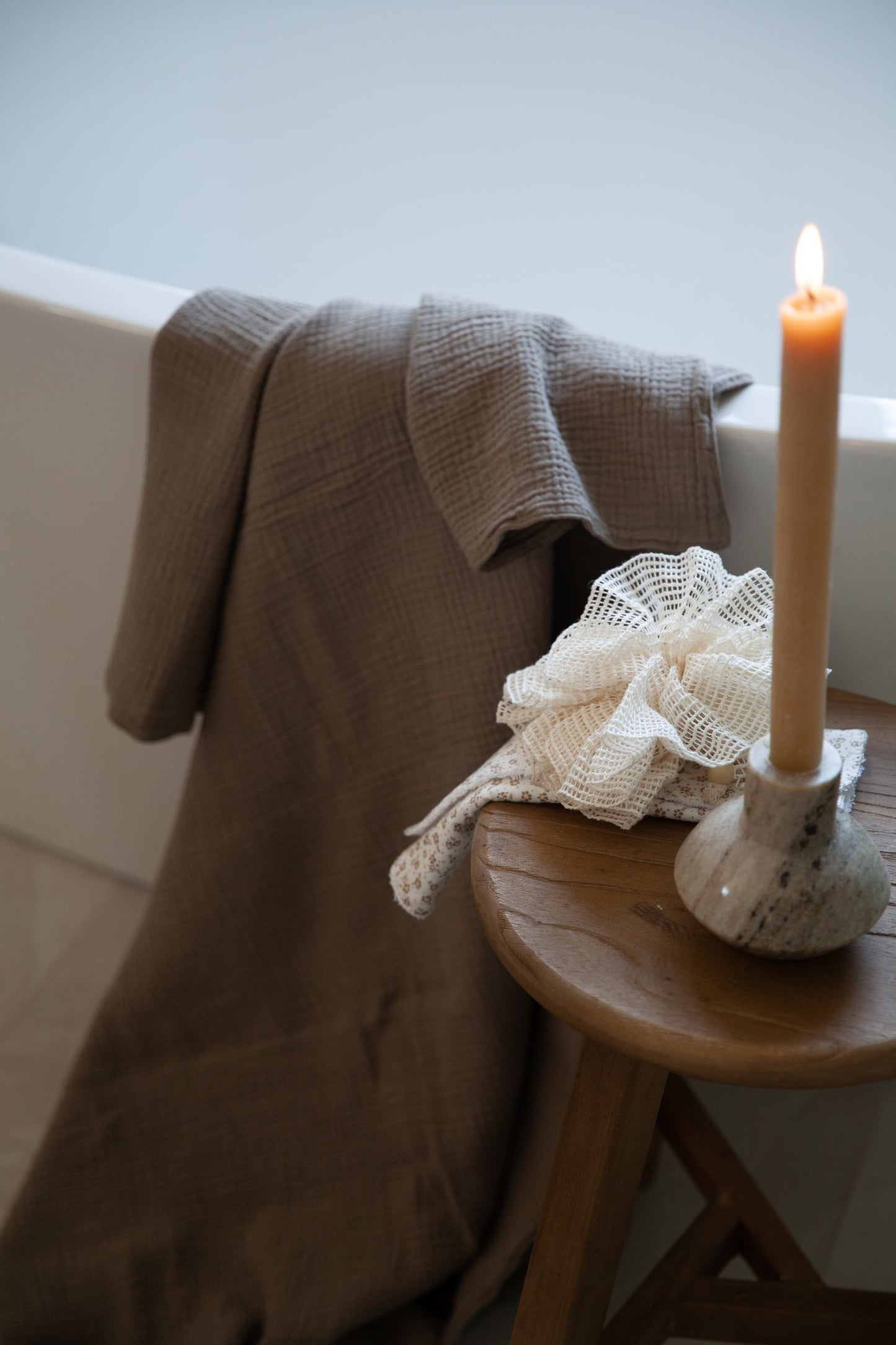 Double-layered bath towels