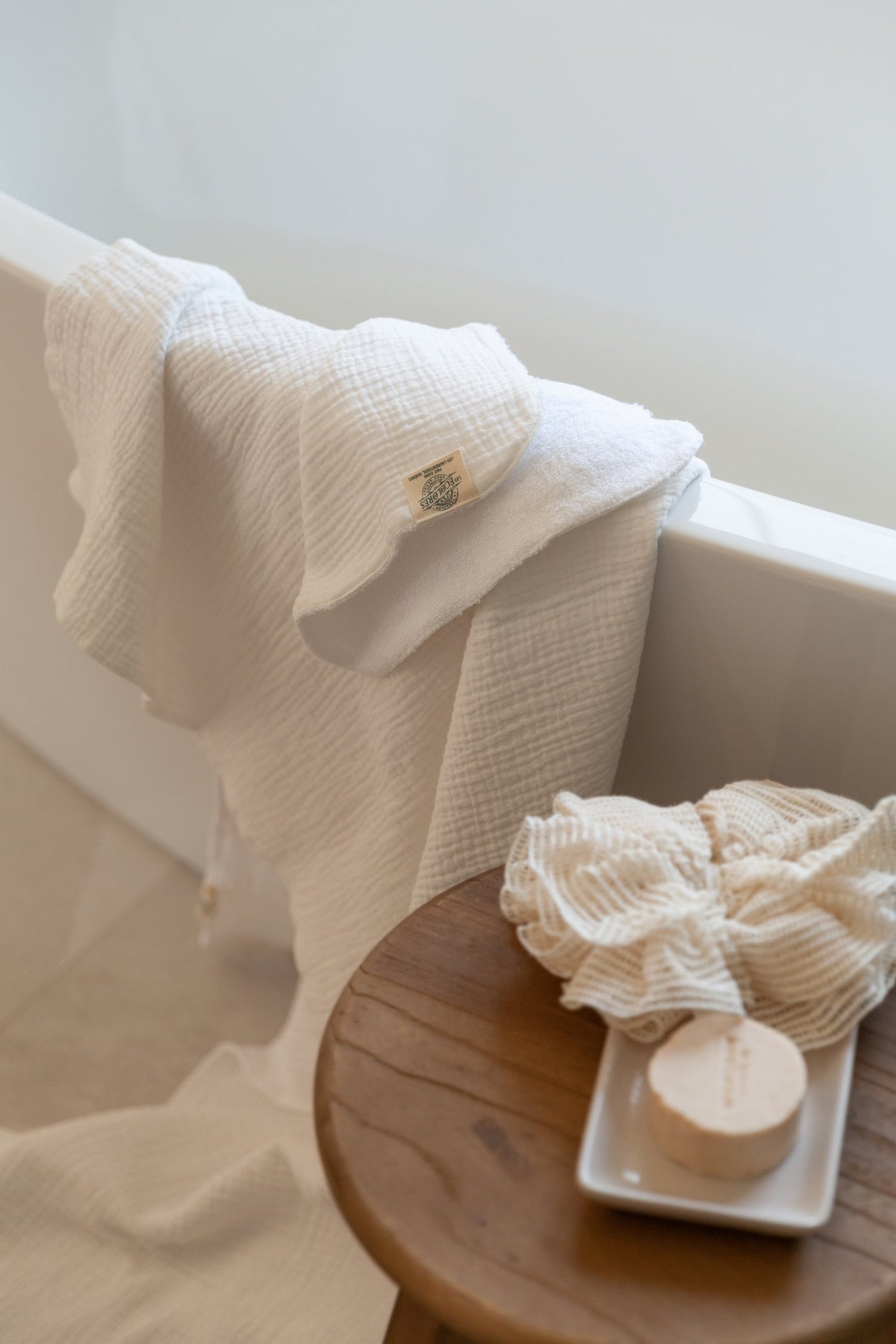 Double-layered bath towels