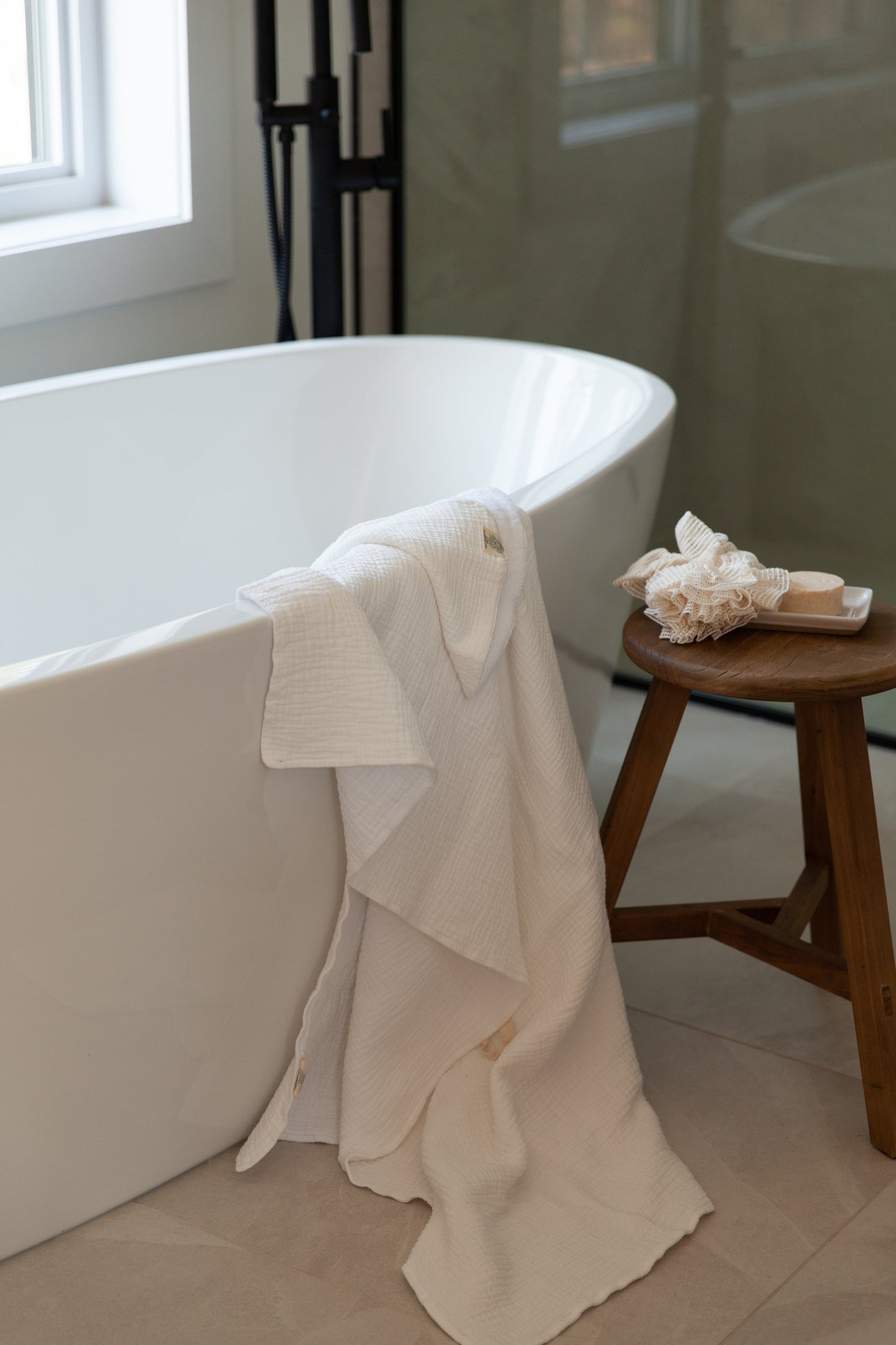 Double-layered bath towels